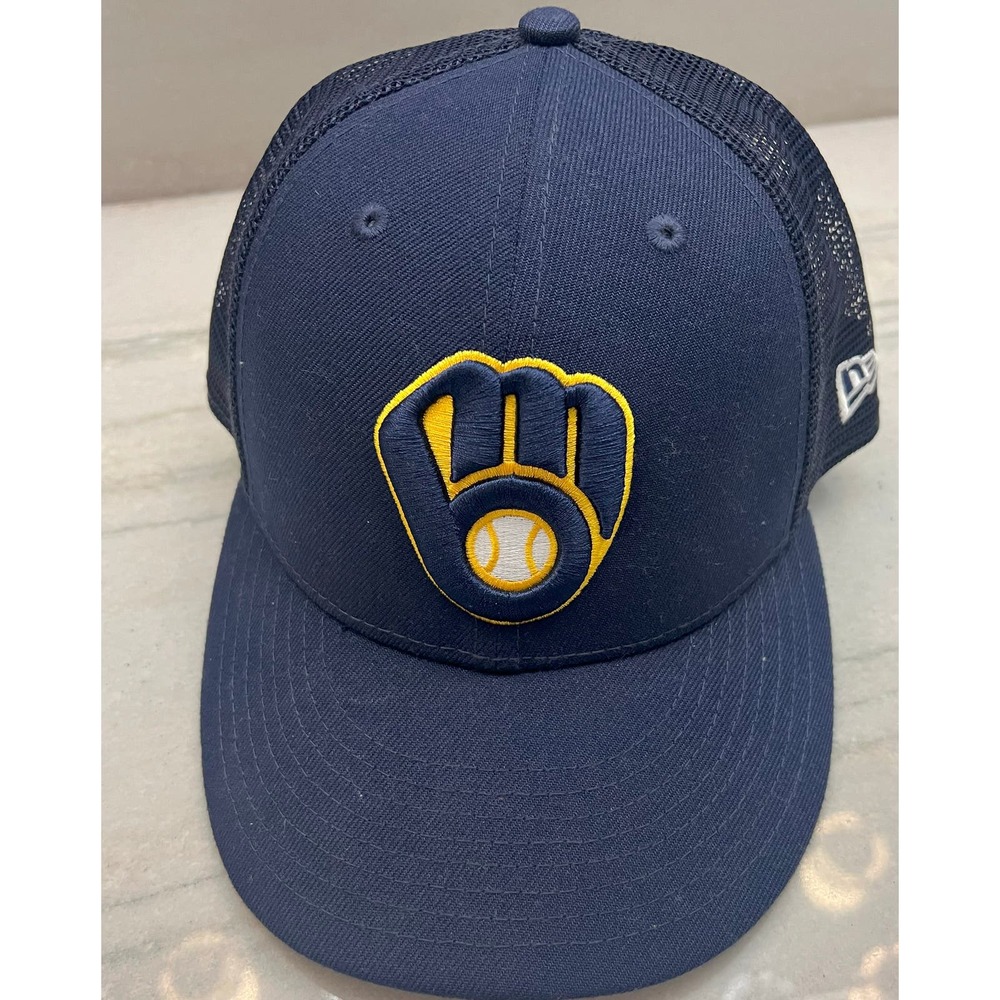 Milwaukee Brewers BP mesh Low Profile Spring Training Hat New Era 7 3/8 On Field